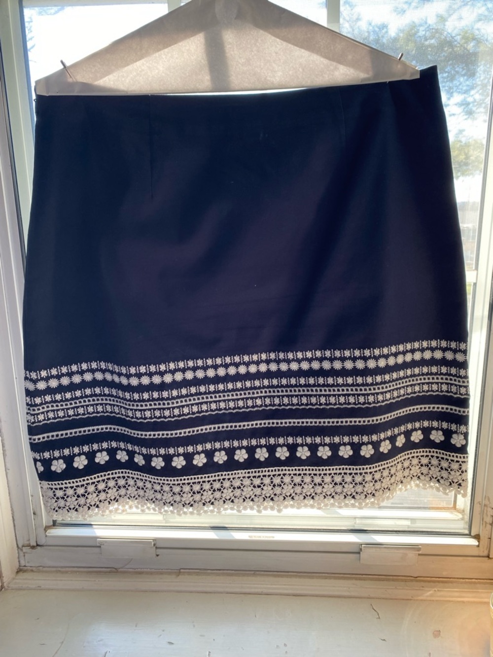 Brooks Brothers Navy Skirt with White Label Detail